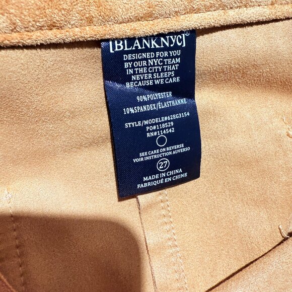 Blank NYC Sueded finish Pants 27 gold Boot Cut Stretch - Picture 7 of 9
